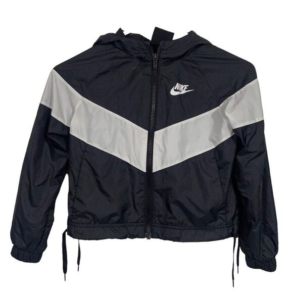Nike Black Athletic Windbreaker Jacket - Picture 1 of 3